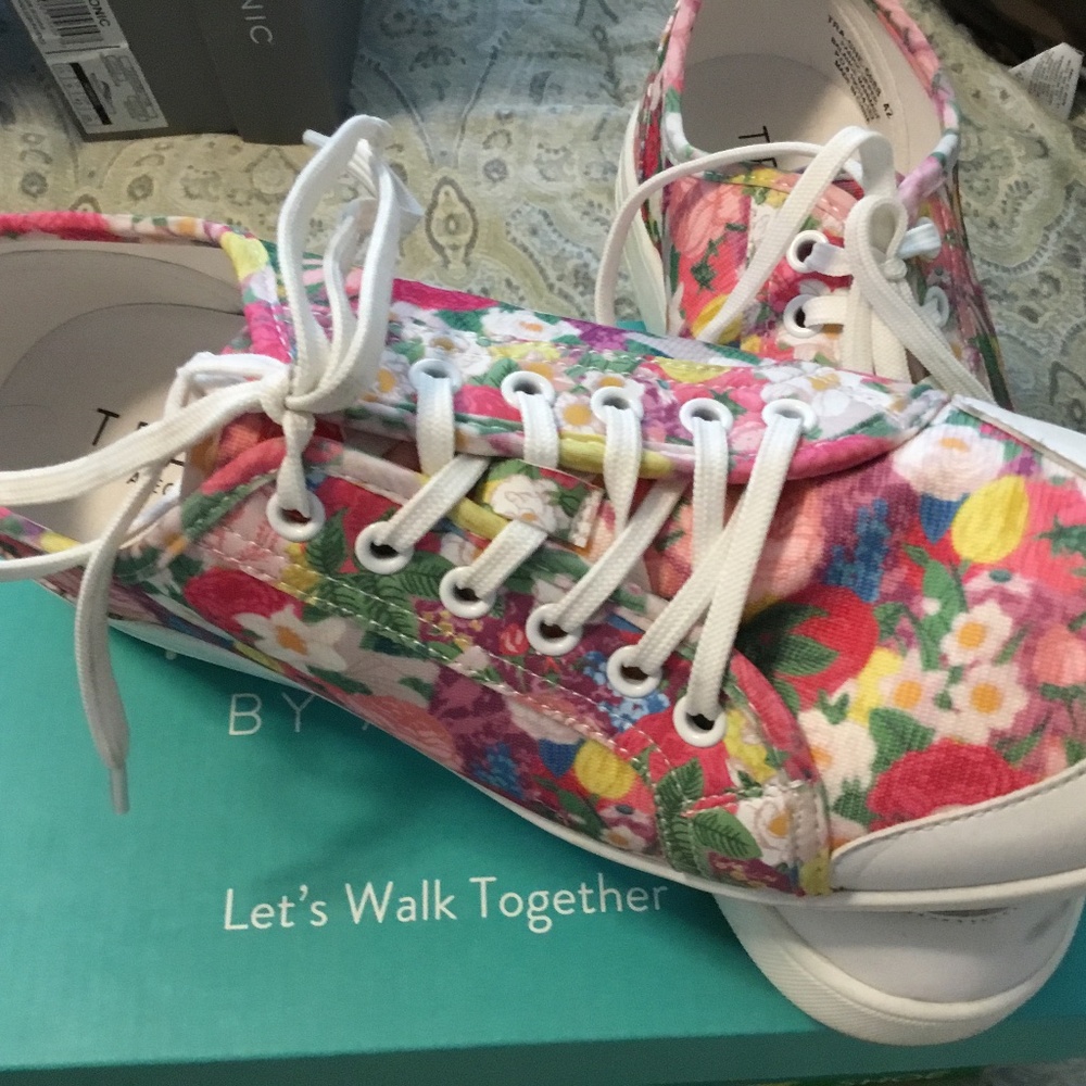 Algeria Pink Floral Sneakers, Size 42